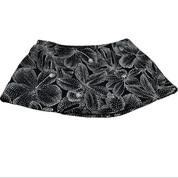 Islander B&W Floral Design Swim Skirt Sz 10 - Picture 2 of 12